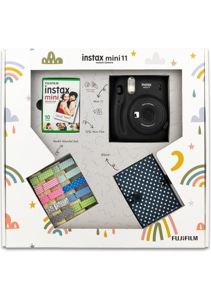 Fujıfılm - Instax Mini 11 Akordiyon Albüm ve Mandallı Siyah Box modelleri