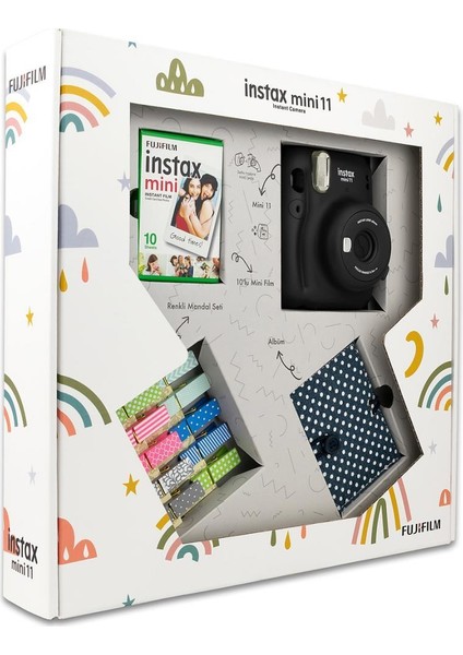 Fujıfılm - Instax Mini 11 Akordiyon Albüm ve Mandallı Siyah Box fırsatları