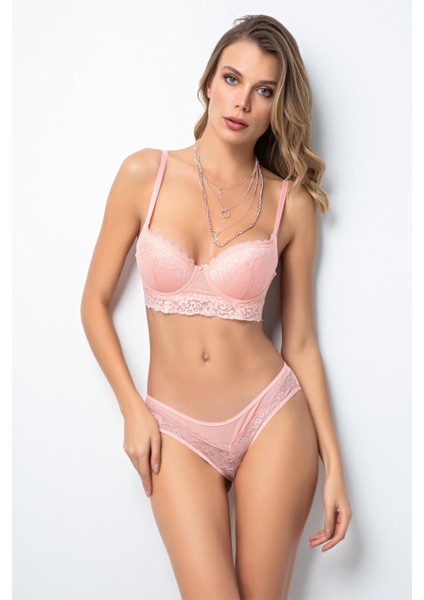 Push-Up Dolgulu Geniş Kanatlı Dantelli Sütyen Takım fiyatları