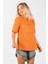 Kadın Dökümlü Keten Gömlek Turuncu 2