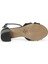 DS21077 2fx Siyah Kadın Topuklu Sandalet 4