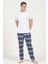 Unisex Tek Alt Kareli Penye Pijama 1
