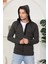 Erkek Siyah Fermuarlı Kapüşonlu Sweatshirt 5