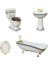 4pcs Mini Retro Seramik Banyo Mobilya Seti 1/12 Dollhouse Dekor Diy Yapımı (Yurt Dışından) 5