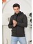Erkek Haki Fermuarlı Kapüşonlu Sweatshirt 2