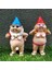 3x Bahçe Cücesi Heykel Çim Süs Gnomlar Figürin Komik Cüce Kırmızı (Yurt Dışından) 4