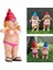 3x Bahçe Cücesi Heykel Çim Süs Gnomlar Figürin Komik Cüce Kırmızı (Yurt Dışından) 5
