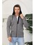 Erkek Antrasit Melanj Fermuarlı Kapüşonlu Sweatshirt 2