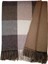 Çift Taraflı Ekose Desen Kahverengi Kadın Şal 180X65CM 1