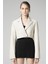 WM034 Gerçek Deri Crop Blazer Kadın Ceket 1