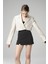 WM034 Gerçek Deri Crop Blazer Kadın Ceket 5