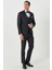ALTINYILDIZ CLASSICS Erkek Siyah Slim Fit Dar Kesim Mono Yaka Desenli Yelekli Smokin Takım 1