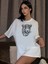 Kadın Leopar Figür Baskılı Oversize T-Shirt 1