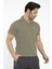 Waffle - Erkek Haki Polo Yaka Spor T-Shirt - 7129-04 2