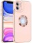 Case World Apple iPhone 11 Kapak Mercek Korumalı Logo Gösteren Tasarım Silikon Kılıf - Rose Gold 1