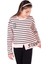 Toontoy Kız Çocuk Çizgili Striped Baskılı Sweatshirt 1