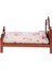 1/12 Ölçekli Dollhouse Minyatür Mobilya Yatak Odası Ahşap Çiçek Çift Yolu 1