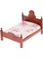 1/12 Ölçekli Dollhouse Minyatür Mobilya Yatak Odası Ahşap Çiçek Çift Yolu 2