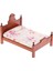 1/12 Ölçekli Dollhouse Minyatür Mobilya Yatak Odası Ahşap Çiçek Çift Yolu 4