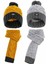 BA101 Çocuk Gri Hardal Ikili Atkı Bere Set 1