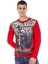 CL452 Taşlı Baskılı Kırmızı Ince Sweatshirt 2