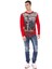 CL452 Taşlı Baskılı Kırmızı Ince Sweatshirt 4