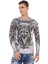 Cipo & Baxx CL449 Gri Yıkamalı Baskılı Ince Sweatshirt 1