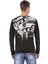 CL452 Taşlı Baskılı Siyah Ince Sweatshirt 3