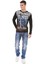 CL452 Taşlı Baskılı Siyah Ince Sweatshirt 4