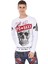 CL454 Taşlı Kurukafa Ince Beyaz Sweatshirt 2