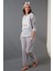 Baskılı Puantiyeli Saç Bantlı Peluş Pijama Takımı Bayan Pijama Takımı 6094120 1
