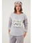Baskılı Puantiyeli Saç Bantlı Peluş Pijama Takımı Bayan Pijama Takımı 6094120 2