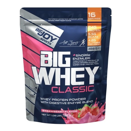 Bigjoy Sports 488g Big Whey Classic Whey Protein Tozu Çilek Aroma Yetişkin Kullanıcılar İçin