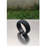 Trend Collection Erkek Mat Siyah Halka Wheel Şövalye Model Ayarlanabilir Yüzük Standart Ölçü