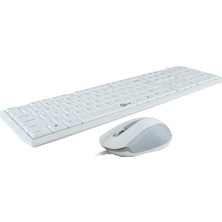 Xinh Klavye ve Fare Combo Süper Ince Kablolu Multimedya Qwerty Beyaz Klavye Mouse (Yurt Dışından)