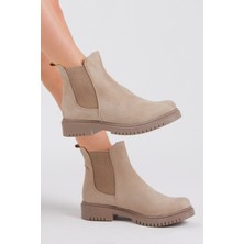 Tonny Black Kadın Krem Süet Lastikli Rahat Kalıp Bot