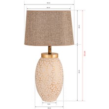 Hmydesign Rayon Seramik Abajur Krem Gold