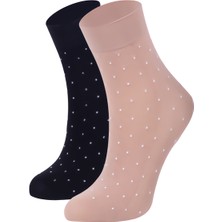 Bolero Puantiyeli Lüks Kadın 2'li Soket Çorap