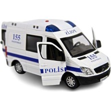 Vardem Sesli Işıklı Çek Bırak Metal Polis  Ekip Arabası - 588B-POLIS