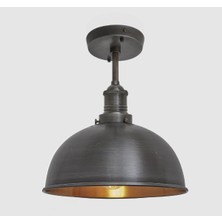 Riolight  Retro Siyah Içi Altın Tekli Plofonyer Avize