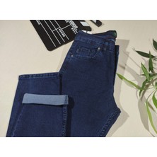 Güneş Giyim Regular Normal Kesim Full Likralı Mevsimlik Yumuşak Kumaş Koyu Mavi Kot Pantalon
