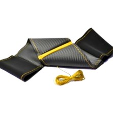 Gürler Oto Kılıf ve Aksesuar Chevrolet Captiva Dikmeli Direksiyon Kılıfı Alkantra-Karbon Sarı