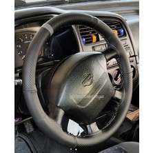 Gürler Oto Kılıf ve Aksesuar Nissan Primera Noktalı-Karbon Gri Yüzüklü Dikme Direksiyon Kılıfı