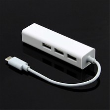 Brs Type-C USB 3.1 Ethernet To USB 2.0 3 Port Hub + Ethernet Adapter