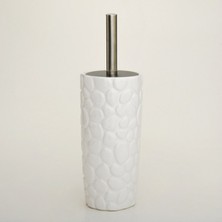 Fame Kitchen Seramik Klozet Fırçası Çakıltaşı Desen Beyaz Renk