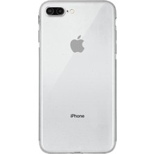 Case World Apple iPhone 7 Plus ile Uyumlu Kapak Kamera Korumalı Tıpalı Şeffaf Silikon ile Uyumlu Kılıf