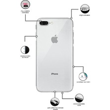 Case World Apple iPhone 7 Plus ile Uyumlu Kapak Kamera Korumalı Tıpalı Şeffaf Silikon ile Uyumlu Kılıf