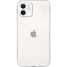 Case World Apple iPhone 12 ile Uyumlu Kapak Kamera Korumalı Tıpalı Şeffaf Silikon ile Uyumlu Kılıf