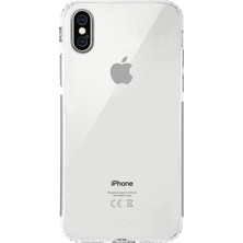 CaseWorld Apple iPhone Xs Kapak Kamera Korumalı Tıpalı Şeffaf Silikon Kılıf