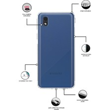 Case World Samsung Galaxy A01 Core ile Uyumlu Kapak Kamera Korumalı Tıpalı Şeffaf Silikon ile Uyumlu Kılıf